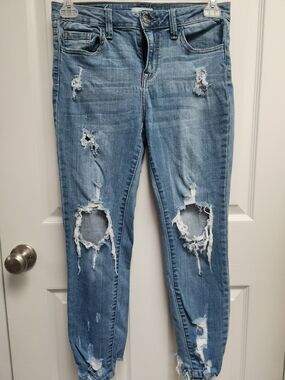 Cello Light Blue Distressed Boyfriend Jeans